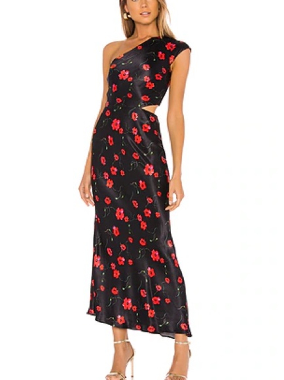 Revolve Bec + Bridge Matilde Asymmetrical Midi Dress in Poppy Floral
